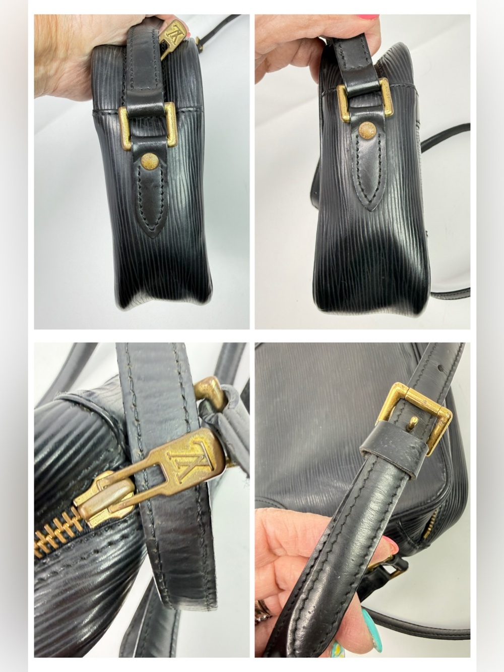 Louis Vuitton Trocadero 24 in Black EPI Leather Crossbody Bag Vintage Authentic - Picture 11 of 16